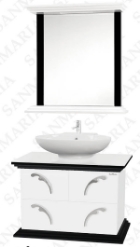 Мебель для ванной Элит Де Люкс - 80 белый, черный